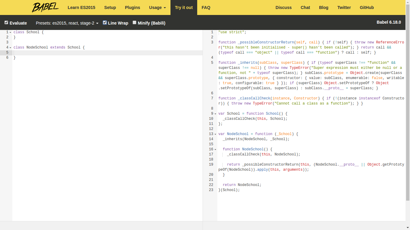 Babel REPL
